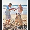 decorUhome 12x18 Picture Frame, Display Pictures 11x17 with Mat or 12x18 without Mat, Wall Mounting Photo Frame, Black, 1 Pack