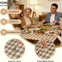 Rectangle Picnic Table Cloth, Elastic Waterproof Fitted Vinyl Tablecloths for 4 Foot Tables, Wipeable Flannel Backed Table Covers for Dining, Camping, Outdoor(Khaki Plaid,24"x48")