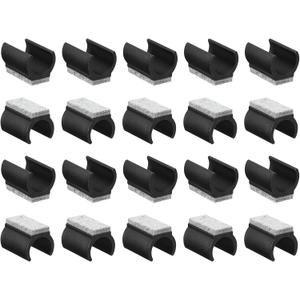 uxcell 30 Pcs Chair Legs Tips Caps with Felt Pads, U Shaped Chair Tube Floor Protectors, Furniture Protector Feet Glides, Fitting 25mm Metal Tube Legs, Black, Gray Pad