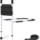 Bed Rails for Elderly Adults Safety - ASTM Approved Bed Side Rail for Seniors with Support Leg,Two-side Storage Bag, Non-Slip Bed Assist Cane Guard,Adjustable Bedrails for King,Queen,Full,Twins