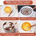 3PCS Latte Art Pen, Stainless Steel Dual-Ended Coffee Drawing Pen with Wood Handle Latte Art Tools Espresso Designs Barista Accessories Coffee Tool for Home Cafe Bar
