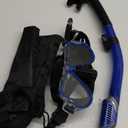 Greatever Dry Snorkel Set,Panoramic Wide View,Anti-Fog Scuba Diving Mask,Professional Snorkeling Gear (Adults, Black Blue)