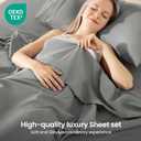 ROSE&RISY Light Grey Queen Sheet Set, 4 Pieces Soft Bedding Queen Sheet Set, Breathable and Cooling,Includes 1 Fitted, 1 Flat, 2 Pillow Cases - Deep Pocket (Light Grey, Queen)