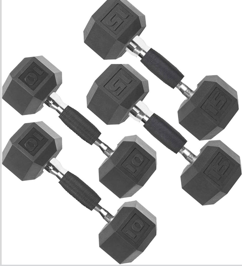 CAP Barbell Coated Dumbbell Weight | Multiple Options Pairs & Sets, Style: Comfort Grip, Size: 50 lb - Set (10 lb x 2 & 15 lb x 2)
