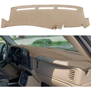 Dash Cover Mat Fit for 1999-2006 GMC Sierra/Chevy Chevrolet Silverado 1500 2500 3500 HD,2000-2006 GMC Yukon/Yukon XL/Chevy Suburban Tahoe Avalanche,Dashboard Pad Carpet Protector (99-06,Beige) Y44