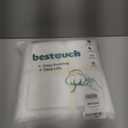 BESTOUCH Duvet Cover Set 100% Washed Cotton Linen Feel Super Soft Comfortable Chic Lightweight 3 PCs Home Bedding Set Solid Off White Queen (Queen (90" x 90"))