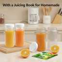 Ruckae 16oz Juice Bottles,Ribbed Glass Juicing Bottles with Lids,Smoothie Cup Lids and Straws,Water Bottle Mason Jar Drinking Glasses for Juicing,Smoothies,Kombucha (Clear-10 pack)