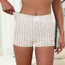 OLYCN Women's Micro Shorts Y2K Low Rise Slim Fit Elastic Button Front Comfy Shorts Sexy Pj Bottoms (White)