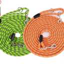 (2 Pack) Long Dog Leash for Dog Training 15FT/30FT/50FT, Dog Rope Leashes with Reflective Thread for Large Medium Small Dogs, Dog Tie-Out Cable Lead for Hunting, Camping&Backyard