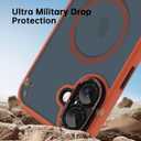 AIGOMARA Magnetic for iPhone 17 Case, [Compatible with Magsafe] [Full Camera Protection] Slim Shockproof Translucent Matte Protective Case for iPhone 17 6.3 Inch, Orange