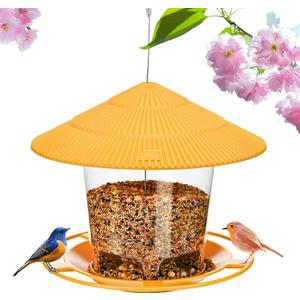 Bird Feeder Outdoor Hanging for Wild Bird Seed, Yellow (0147 oz)