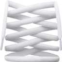 3 x White Oval Shoe Lace, Half Round 35 inch, Shoelaces for Athletic Running Sneakers, Shoes, and Boots