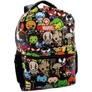 Marvel Kawaii Avengers Boys Girls 16" School Backpack (One Size, Black/Multi)
