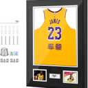 Nice C Jersey Frame Display Cases, Jersey Frame with Pictures Photos Slots, Jersey Shadow Box Shirt Wall Display Case, Signature Display, 98% UV Protection, Football Basketball Soccer (1 Pack)