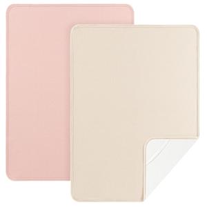Portable Diaper Changing Pad 2 Pack Baby Changing Pad Travel, Lightweight Absorbent Baby Changing Mat 35 * 29.5 inch Diaper Bag Essentials - Apricot&Pink
