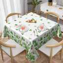 St Patricks Day Tablecloth Square 54x54 Inch Shamrock Flowers Table Cloth Water Resistant Fabric Table Covers for Kitchen Dining Small Tablecloth for Party Home Decor