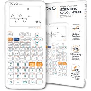 TOVO Scientific Calculator with Graphic Functions for Students, Graphing Calculators with Multiple Modes for High School or College Courses, Calculadora Cientifica, TS-259 White