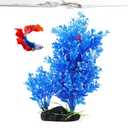 PINVNBY Artificial Plants for Betta Fish Tank,Plastic Aquarium Plant with Resin Base Realistic Goldfish Tank Aquatic Plants Decoration(Blue)