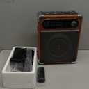 JYX Karaoke Machine, 2 Wireless Microphones, Portable Bluetooth 5.3 PA Speaker with Disco Lights, Smart TV Compatible, Upgraded Subwoofer, Bass Boost & Echo, TF/USB/AUX/FM, Home & Outdoor Party (Wood)