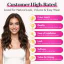 KooKaStyle 14 Inch Clip in Hair Extensions, 6 Pieces Short Hair Extensions,Wavy Synthetic Hairpieces Invisible Lace Weft, Natural Looking Lightweight Thick Hair Pieces for Women Daily Wear, Black