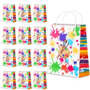 Pajean Art Party Bags Paint Treat Bags Party Goodies Pouches for Paint Splatter Decorations gift wrapping Supplies(36 Pieces,Bright Style)