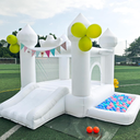 9FT White Bounce House Inflatable Toddler Bouncy House for 3-6 Age Kids, Inflatable Castle for Indoor and Outdoor Suitable for Family Gatherings Holiday Decorations Photography (Includes Blower)