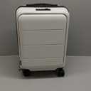 Coolife Carry-On Luggage, 20-inch Lightweight Hardshell, Airline-Certified ABS+PC, Pocket Compartment (White, 20-inch Carry-On)