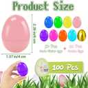 Bvrbaory 100 Pcs 2.4" Fillable Easter Eggs,Bulk Plastic Hinged Empty Eggs,Bright Colorful Easter Egg,Assorted Colors for Easter Egg Hunt,Basket Stuffers,Party Favors,Treasure Box,Classroom Prizes