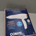 Conair Double Ceramic Hair Dryer, 1875W Blow Dryer with Diffuser and Concentrator, Ionic Conditioning, 3 Heat & 2 Speed Settings, White