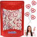 3 x Fruidles 40-Count Valentine's Tattoo Heart Lollipops Candy, Red Heart Shaped Hard Candy Lollipop Suckers, Individually Wrapped, 10g Lollipop