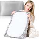 19 Momme 100% Mulberry Silk Pillowcase (Pillow Cap Style) Standard & Toddler Size, Easy On/Off for Travel & Home, Cooling Smooth for Hair & Skin, Quick-Dry,Silver Gray