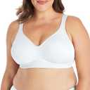 PLAYTEX Women's Wireless Bras for Women - 18 Hour No Underwire Bra - Side & Back Smoothing - Full Coverage (White), Size 38C