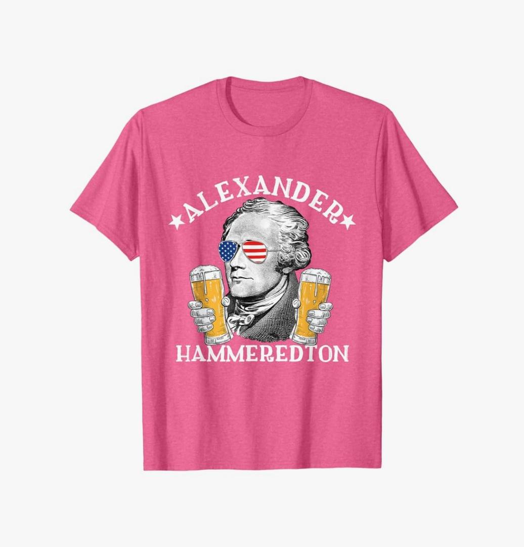 Alexander Hammeredton Alexander Hamilton Beer Drinking Party T-Shirt, S