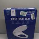 Bio Bidet Slim Zero Non Electric Bidet Toilet Seat Elongated, Low Profile Seat with Slow Close Lid, Battery Powered Night Light, Dual Nozzles, White