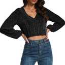 YYA Women's Sparkly Tops for Women Ruffle Sparkly Shiny Turtle Neck Shirts Long Sleeve Slim Fitted Tops S-XXL (XXL)