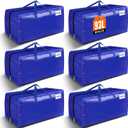 BlissTotes Moving Bags, Heavy Duty Moving Supplies & Storage Bags, Extra Large Packing Bags, Boxes with Tag Pockets, Collapsible Fold Flat Storage Totes, Alternative to Box and Bin, 93L, 6 Packs