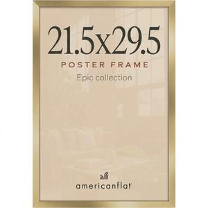 Americanflat 21.5*29.5 Poster Frame - Engineered Wood - Gold Polished plexiglass front, hangs vertical or horizontal, sawtooth hangers included, fits photos, posters and art