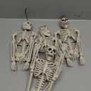 JOYIN 4 PCS Posable Halloween Skeleton Decor 16 Inches, Full Body Posable Joints Hanging Skeletons for Halloween Decorations, Graveyard Props, Haunted House Accessories, Spooky Scene Party Favors
