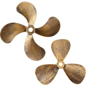 Gisafai 2 Pcs Metal Nautical Wall Art Decor Ship Airplane Propeller Wall Art Vintage Nautical Decorative Rustic Boat Propeller Decor for Home Interior Decorations
