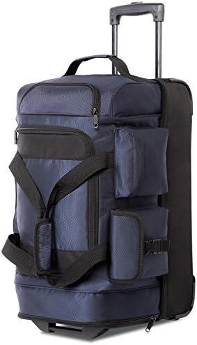 Coolife Rolling Duffel Travel Duffel Bag Wheeled Duffel Suitcase Luggage 8 Pockets 30"