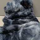 Cozy Bliss Faux Fur Throw Blanket for Couch, Fuzzy Soft Plush Thick Bubble Blanket for Sofa Bedroom Living Room, 50 * 60 Inches Tie-dye Blue