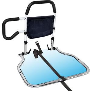 Bed Rails for Elderly Adults Safety, Foldable Bed Guard Rails, Assist Bar for Seniors Fit King/Queen/Full/Twin Size, Gifts for Seniors, Adjustable Heights & Storage Pocket (Silver)