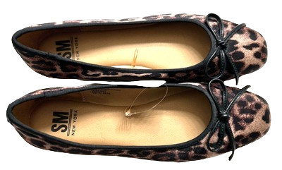 SM (Steve Madden) Leopard Print Ballerina Flats with Bow, Size 8