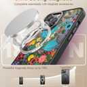 Goodon for iPhone 15 Pro Max Case with Privacy Screen Protector, Compatible with Magsafe, Translucent Matte Cover - Cute Floral Design Phone Case for Women and Girls - Colorful Flower Garden