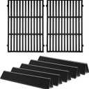 Spirit Cast Iron Grill Grates for Weber Spirit E-310 E-320 S-330 Spirit II E310 S310 E315 Gas Grills Spirit II 300 Series with Front Mount Control 7636 Porcelain Steel Flavorizer Bars