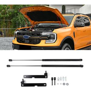 Front Hood Lift Supports Shock Struts Compatible with Ford 2022 2023 2024 2025 Ranger T9,Stainless Steel No Need Drill Hood Lift Supports Hood Damp (2pcs)
