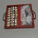 Retro Vintage Chinese Terracotta Warriors Chess Set Board Game Set Gift Friends Family 32 Chess Set Wood Table 3D Resin Chess