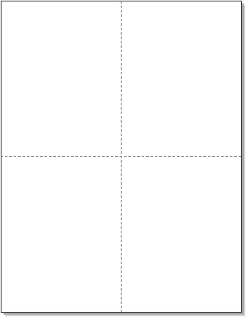 NextDayLabels - 8-1/2 x 11 Laser and Inkjet Printer Postcards 4 up Per Page, (4-1/4" x 5-1/2" Each Card After Perf) 50 Sheets / 200 Cards - White
