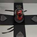 DENIMOMO Valentines Day Flowers Roses Gifts for Women Her,Forever Preserved Rose in Glass Dome, Valentines Anniversary Birthday Real Roses Gifts for Wife Women Girlfriend Best Friend/Red