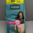 Depend Fresh Protection Adult Diapers, Incontinence & Postpartum Bladder Leak Underwear for Women, Disposable, Maximum, Extra-Extra-Large, Blush, 22 Count,